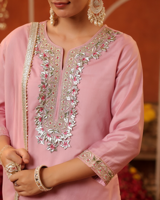 Gulabi Shaam Sharara Set by Parrii | Elegant Pink Festive Wear for Women