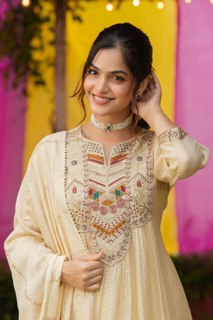 Designer Anarkali suit with intricate hand embroidery