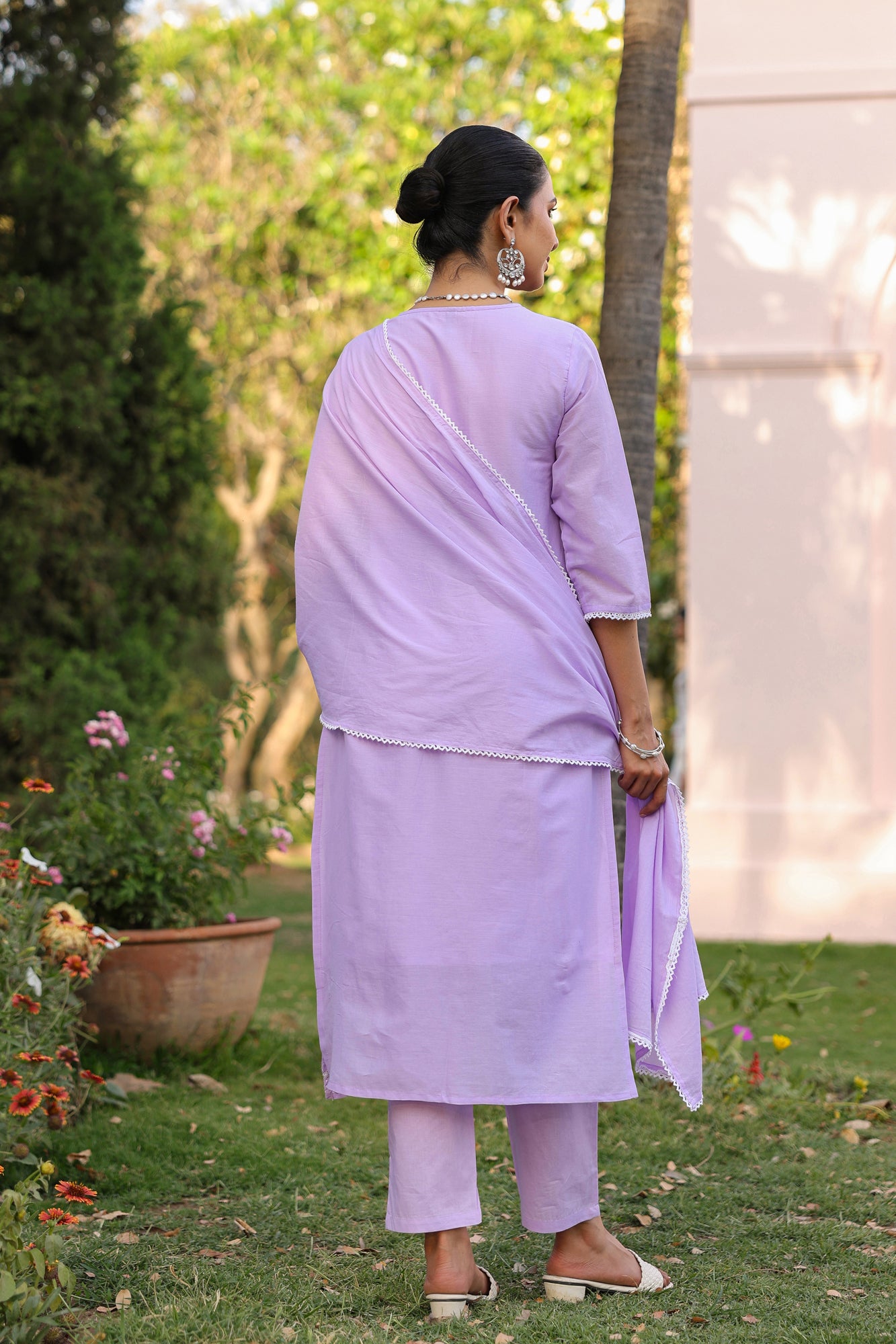 PARRII Lavender Embroidered Kurta Set with Dupatta