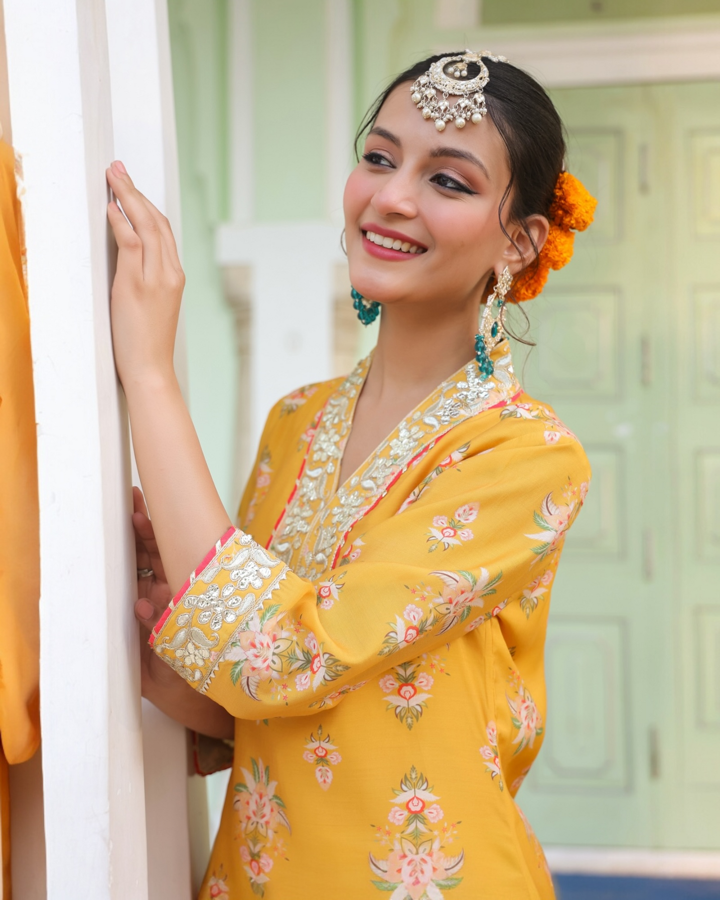 Peela Saaz Yellow Printed Cord Set for Women – Parrii