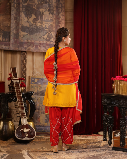 Sunehri Bahaar Yellow Salwar Set with Dupatta – Parrii