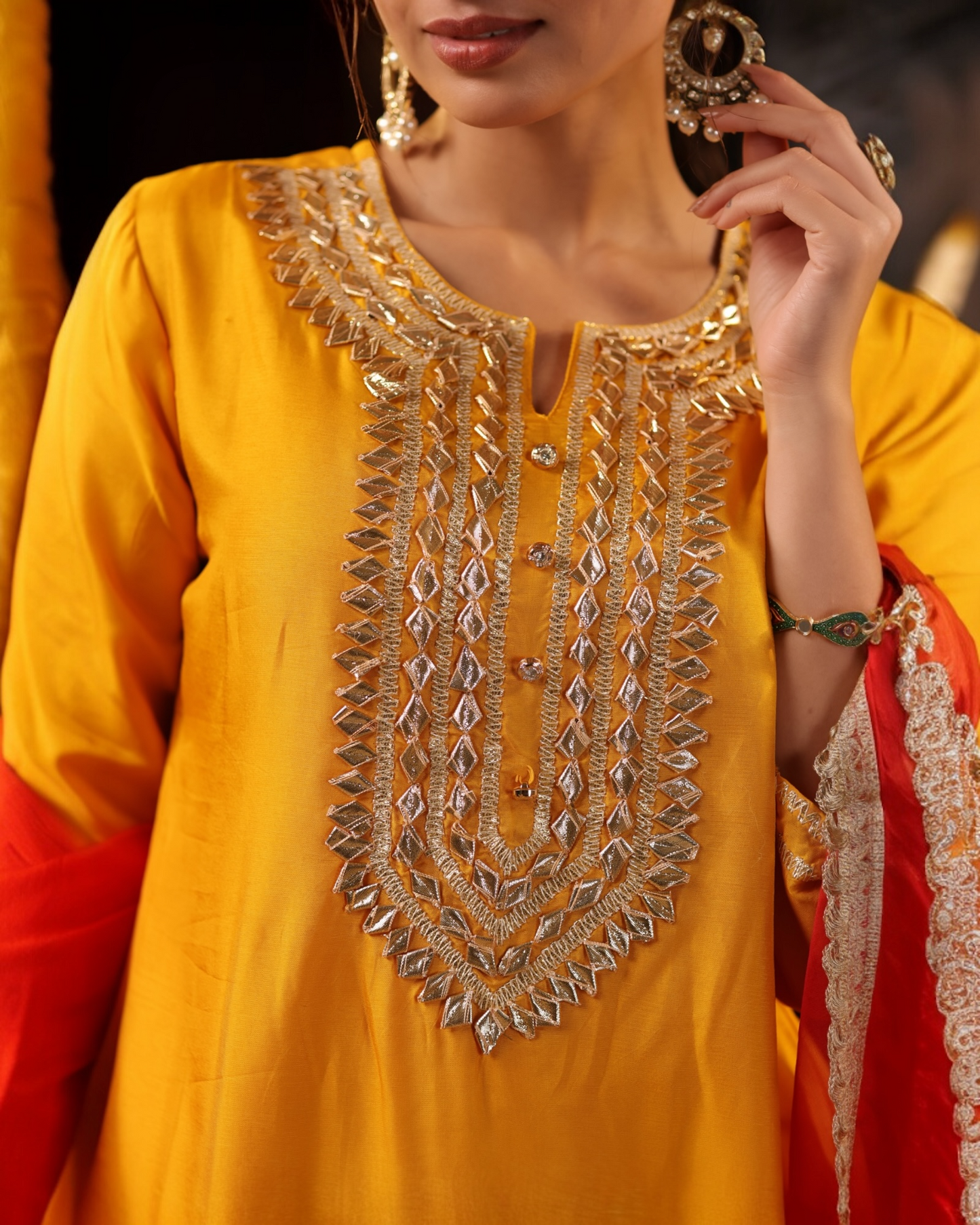 Sunehri Bahaar Yellow Salwar Set with Dupatta – Parrii