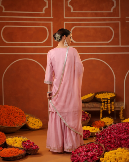 Gulabi Shaam Sharara Set by Parrii | Elegant Pink Festive Wear for Women