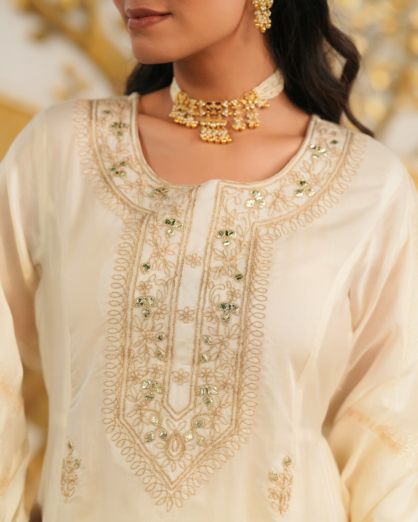 Ivory Elegance Anarkali Suit for Festive Wear | Parrii