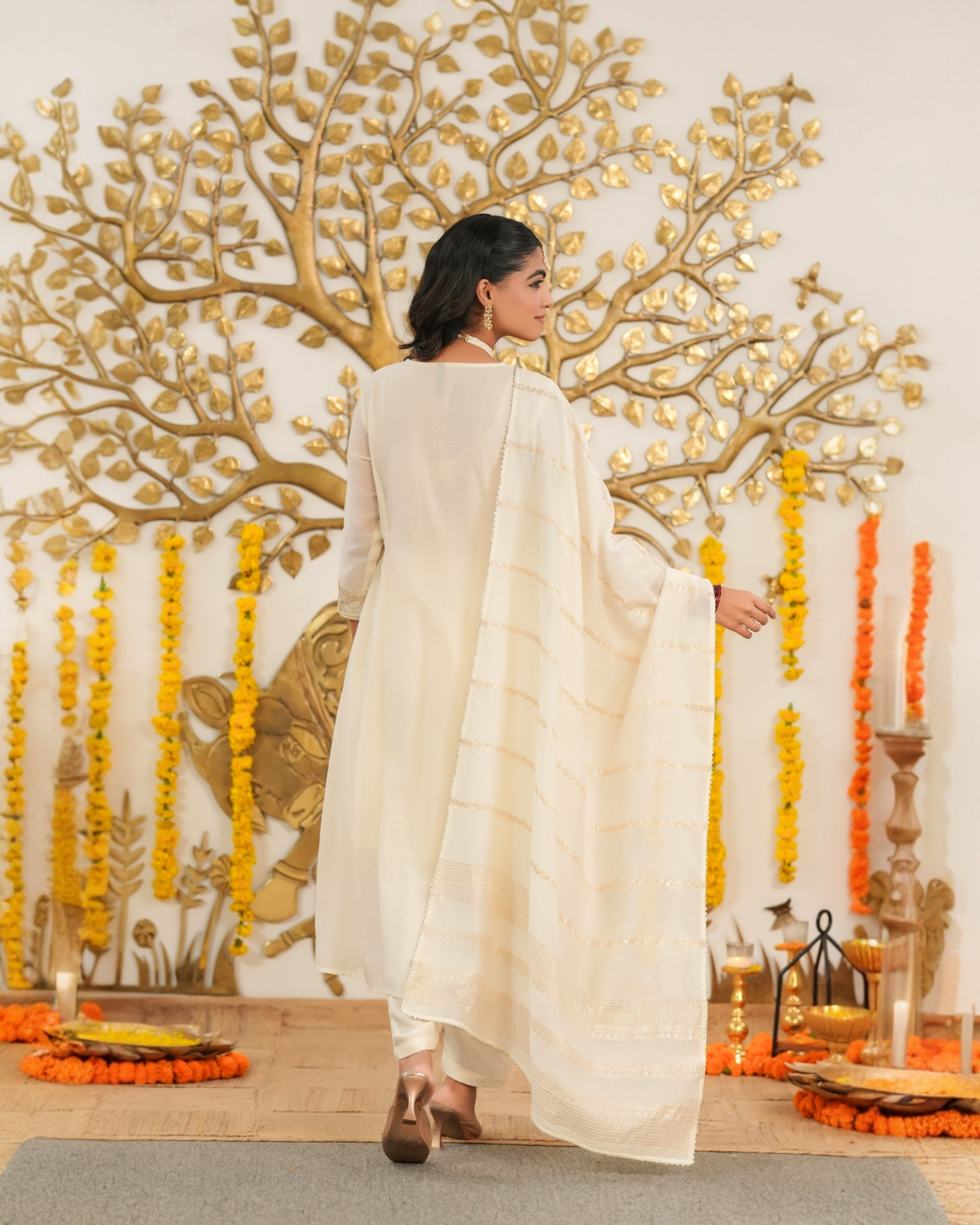 Ivory Elegance Anarkali Suit for Festive Wear | Parrii